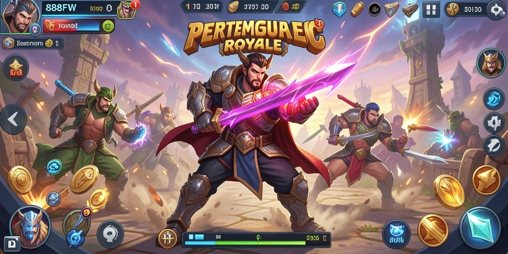 Screenshot gameplay 888FW menampilkan aksi pertempuran intens.