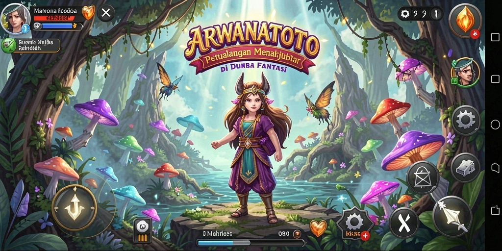 Screenshot gameplay ARWANATOTO yang menampilkan petualangan menarik.