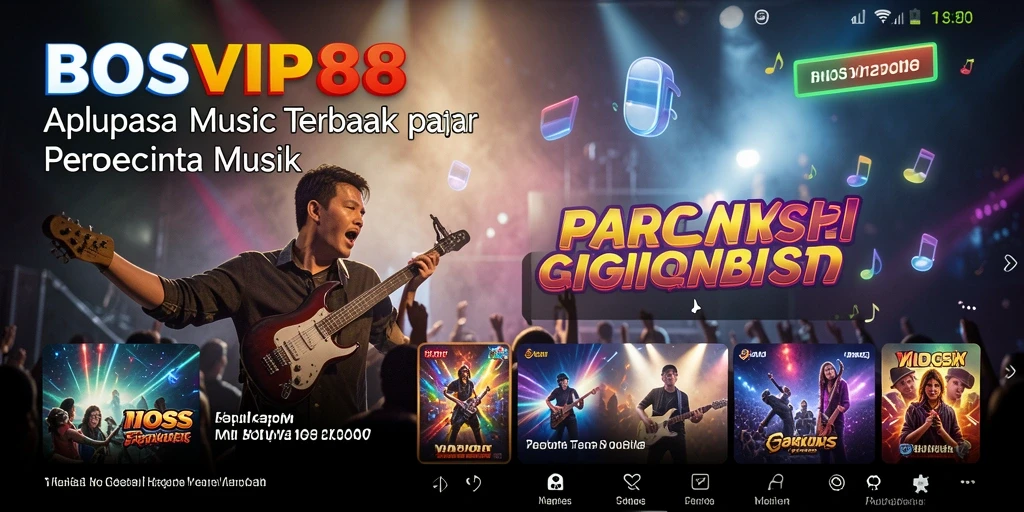 Screenshot utama BOSVIP88 menampilkan pengalaman mendengarkan musik yang menyenangkan.