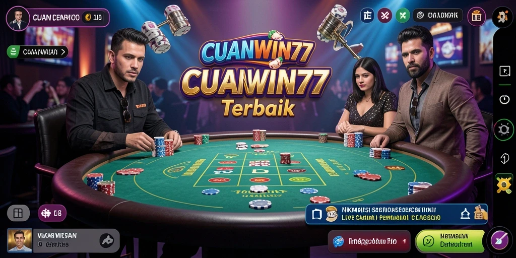 Tampilan gameplay CUANWIN77 yang menggambarkan suasana Live Casino yang seru.