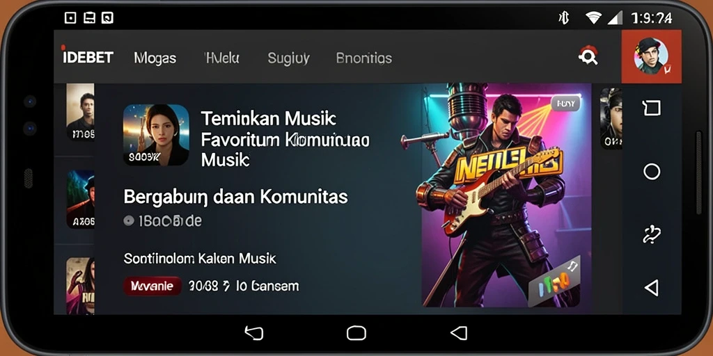 Tangkapan layar menampilkan fitur interaktif IDEBET dengan komunitas musik.
