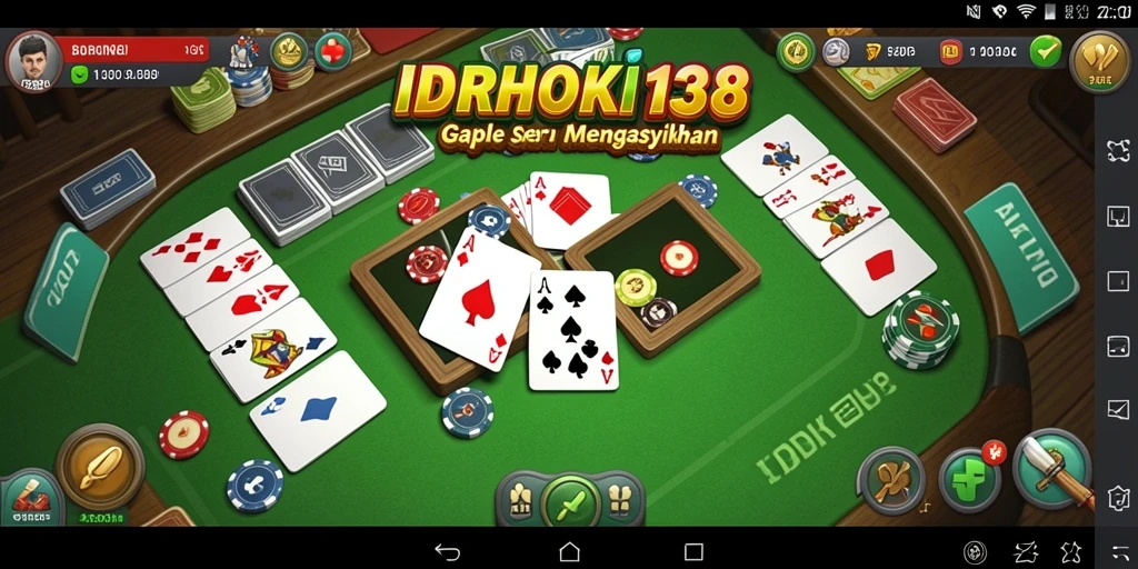 Screenshot gameplay Gaple IDRHOKI138 yang menarik.