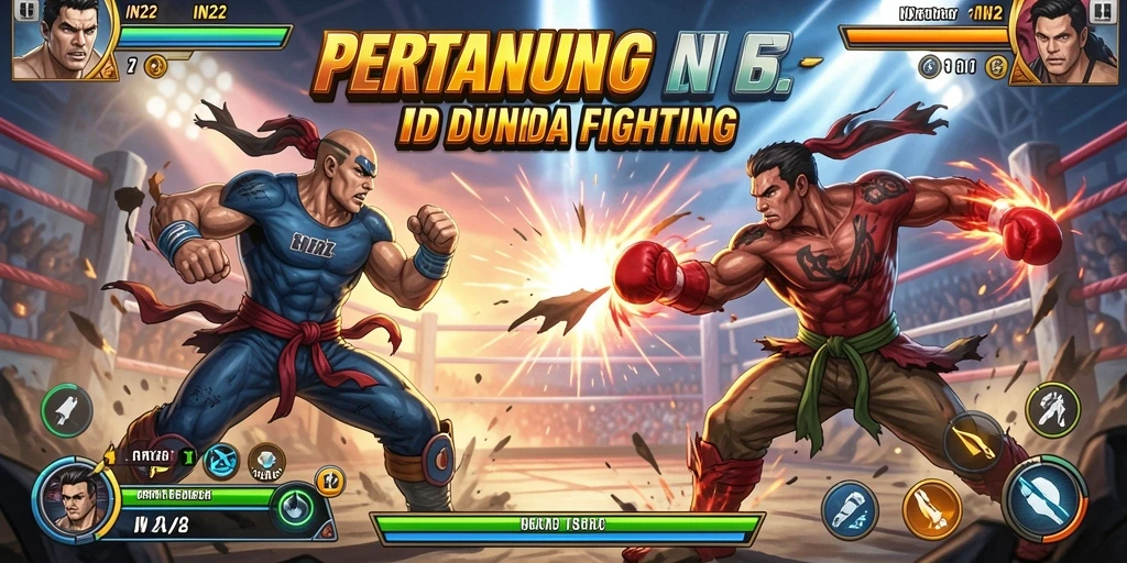 Screenshot gameplay IN22 menampilkan aksi pertarungan yang seru dan mendebarkan.