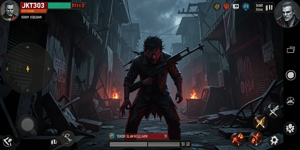 Tangkapan layar dari gameplay JKT303 yang menegangkan.