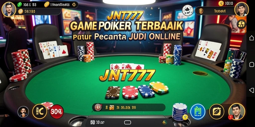Screenshot utama JNT777 menampilkan aksi seru dalam permainan Poker.