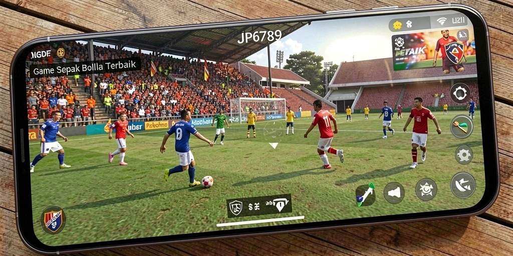 Screenshot JP6789 menampilkan aksi intens permainan sepak bola.
