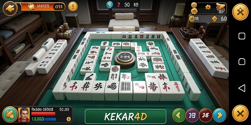 Tampilan gameplay menarik dari KEKAR4D saat bermain Mahjong.