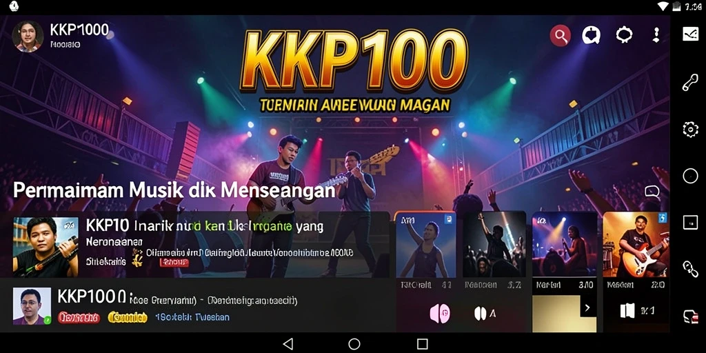 Screenshot gameplay KPK100 yang menampilkan aksi musik yang seru.