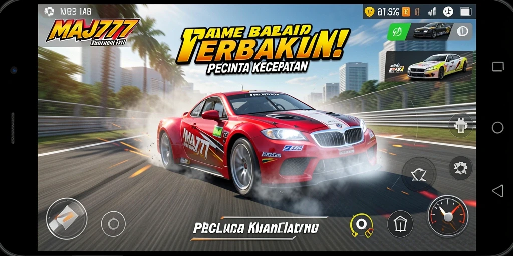Tampilan gameplay yang menegangkan saat balapan di lintasan.