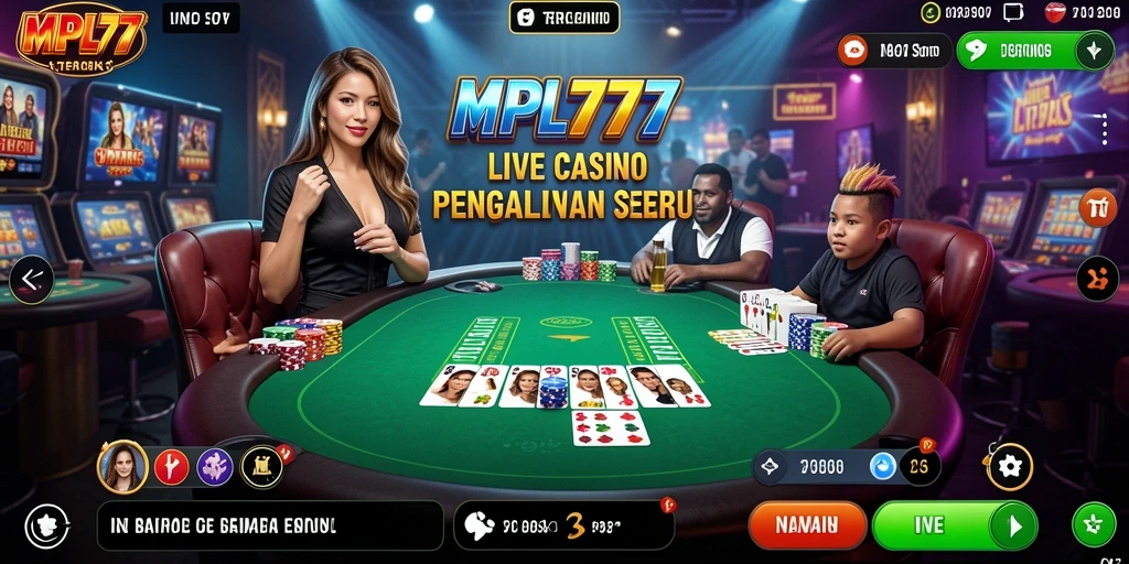 Menampilkan dealer langsung dan permainan kasino yang mendebarkan.