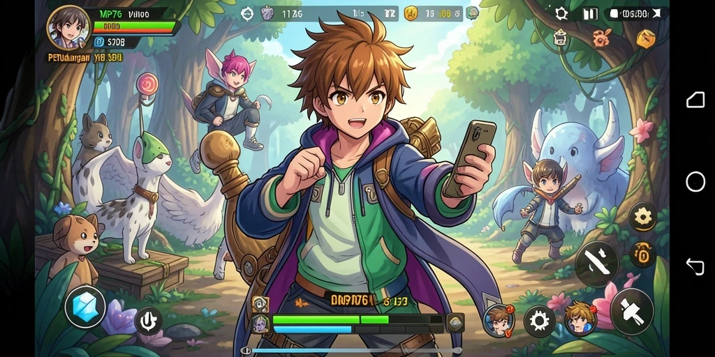 Tampilan aksi seru dari game Anime MPO76.
