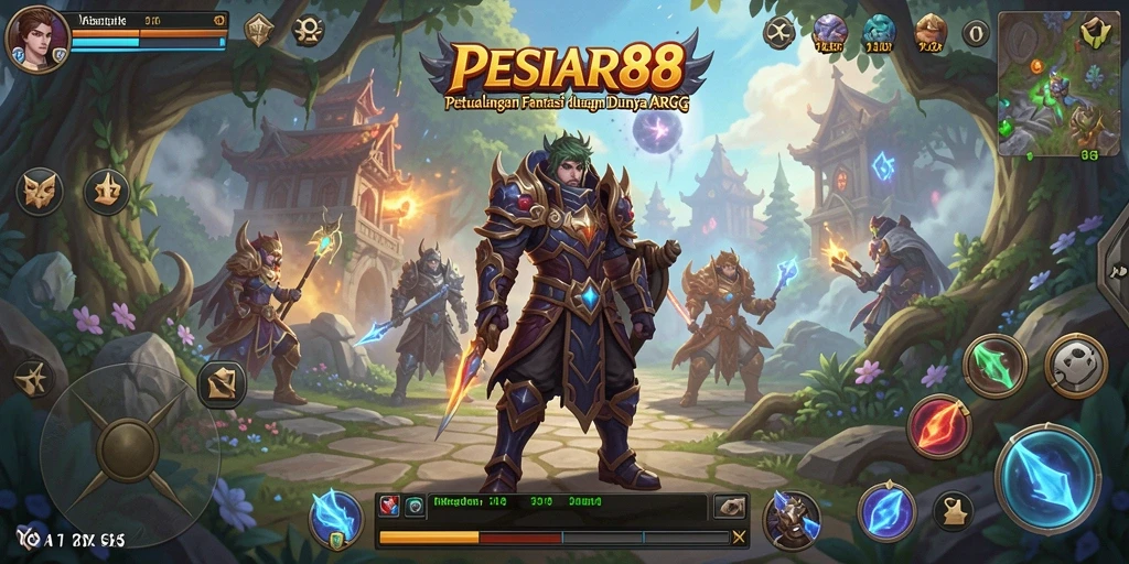 Screenshot PESIAR88 menunjukkan pertempuran epik di dunia ARPG.