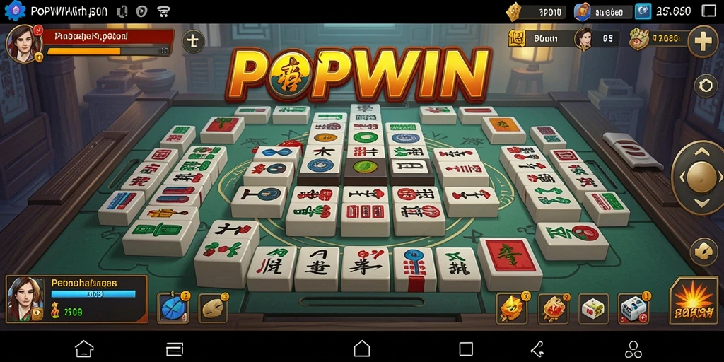 Screenshot game POPWIN menunjukkan aksi permainan Mahjong yang seru.