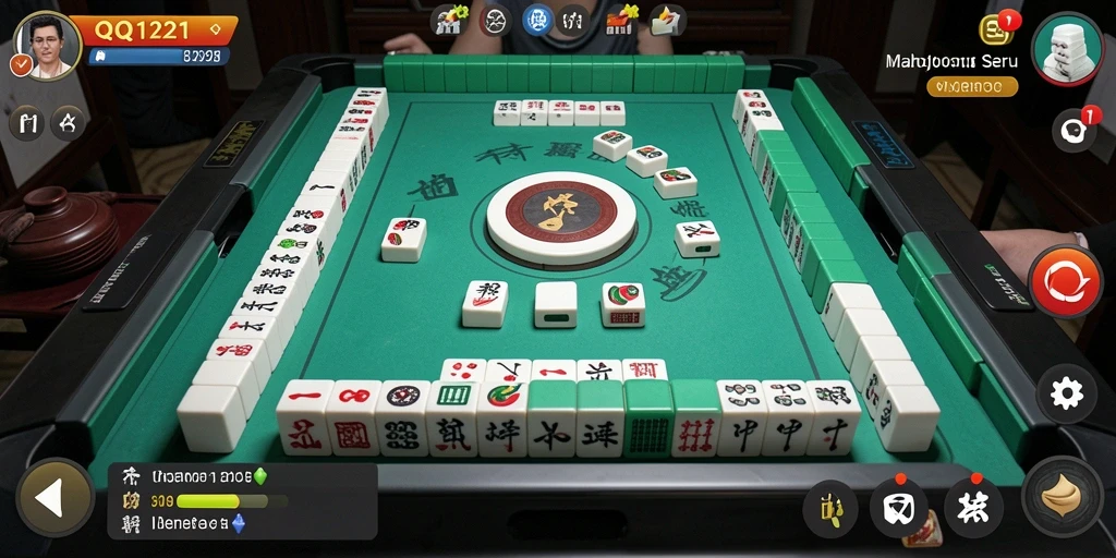 Gameplay Mahjong yang seru dan mendebarkan dalam QQ1221.