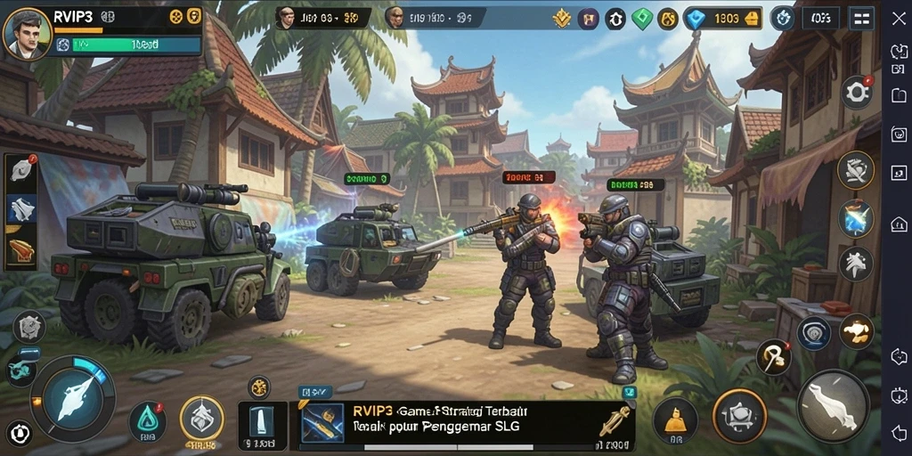 Tampilan gameplay menarik dari RVIP3 dengan berbagai strategi SLG.