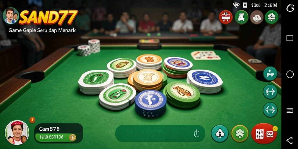 Tampilan gameplay <strong>SAND77</strong> yang menarik dalam permainan Gaple.