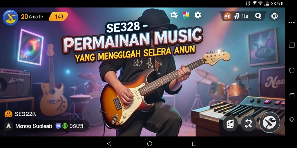Tampilan gameplay SE328 yang menarik dan penuh warna dalam permainan musik.