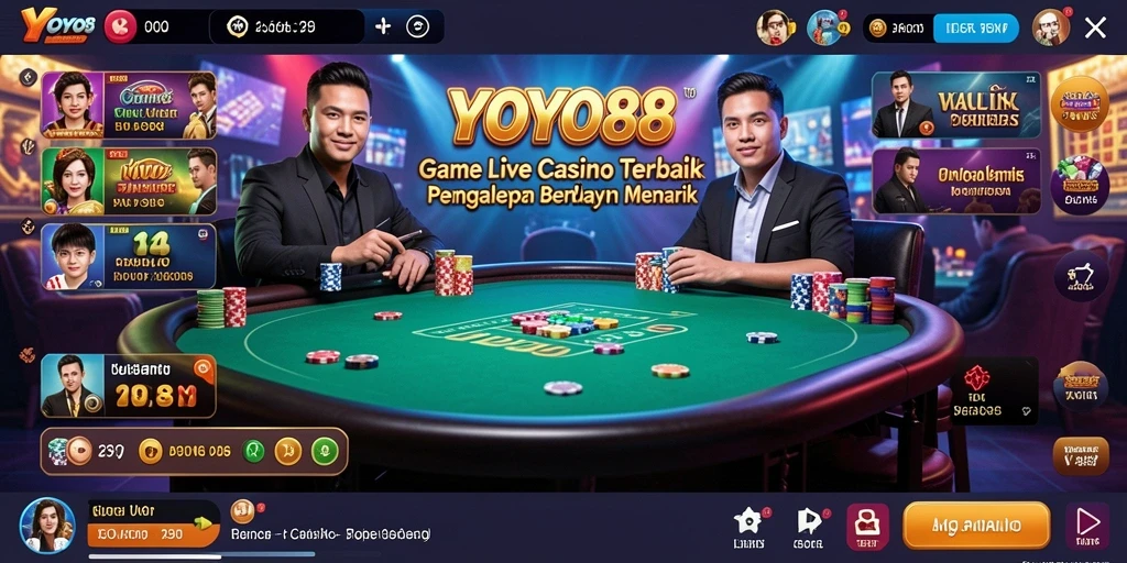 Tampilan gameplay menarik di YOYO88 dengan dealer langsung yang profesional.